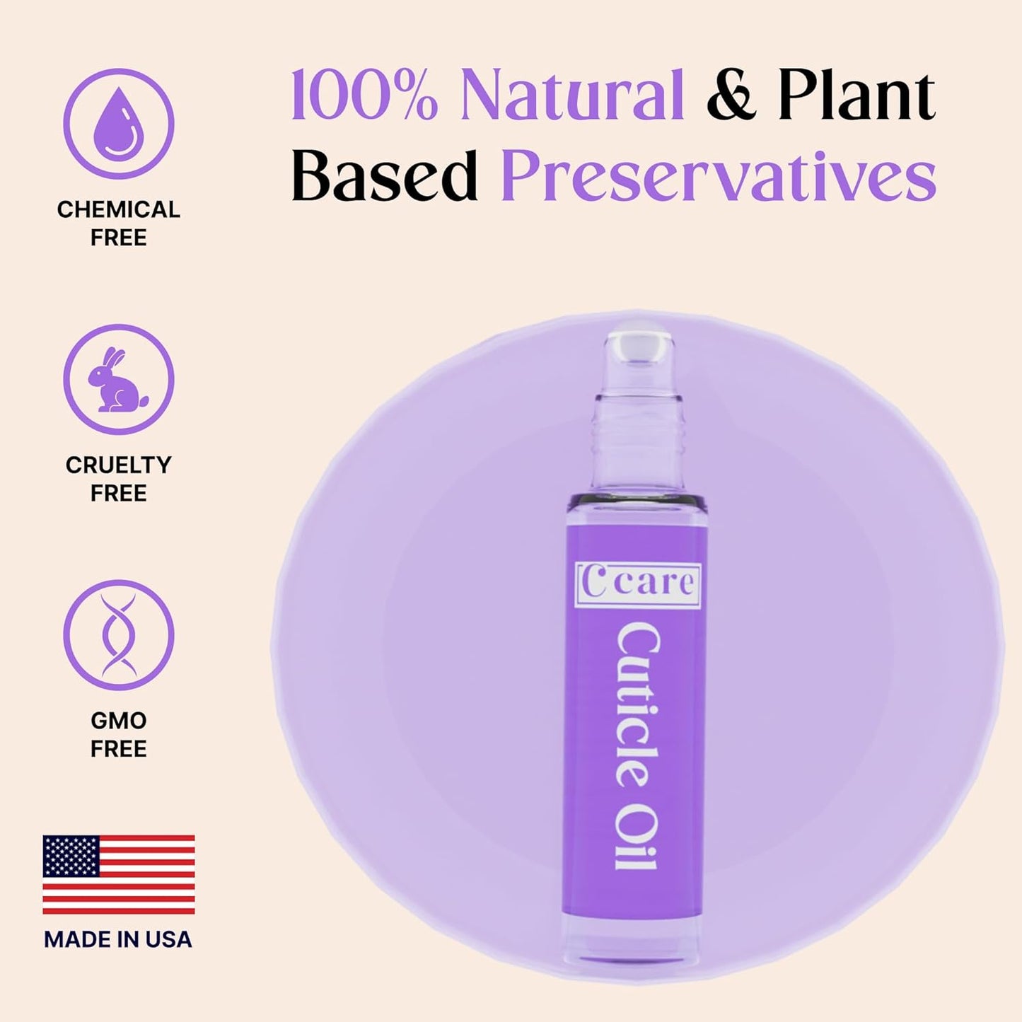 C CARE Levender and Chamomile Roll-On Cuticle Oil | Natural Revitalizing Hydrating Nail Oil | Repaires Cuticles Overnight | For Damaged Skin And Thin Nails | Paraben Cruelty Free Formula | 10ml