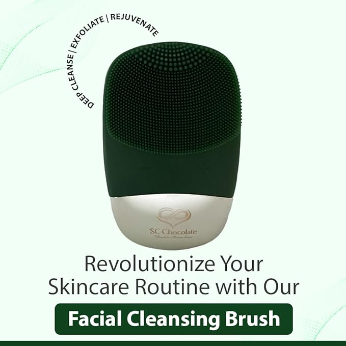 Facial Cleansing Brush | 3-in-1 Electric Face Scrubber | USB Rechargeable Face Cleansing Brush | IPX7 Waterproof | Blackhead Remover | Deep Cleansing & Exfoliating (Green)