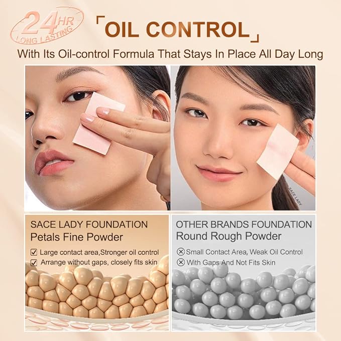 Ultra Matte Liquid Foundation Makeup, Full Coverage Shine Free Foundation Cream for Oily Skin, Waterproof Natural Face Foundation Make-Up Lasts Up to 24HR, 0.7Oz (#04)