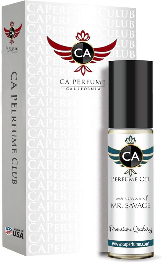 CA Perfume Impression of Mr. Savage For Men Replica Fragrance Body Oil Dupes Alcohol-Free Roll-On 0.3 Fl Oz/10ml