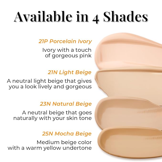 Natural Cover Glow Cushion Foundation | Korean Foundation Makeup | Long-Lasting Buildable Coverage | Lightweight and Moisturizing | Flawless Finish 0.42oz (23N Natural Beige)