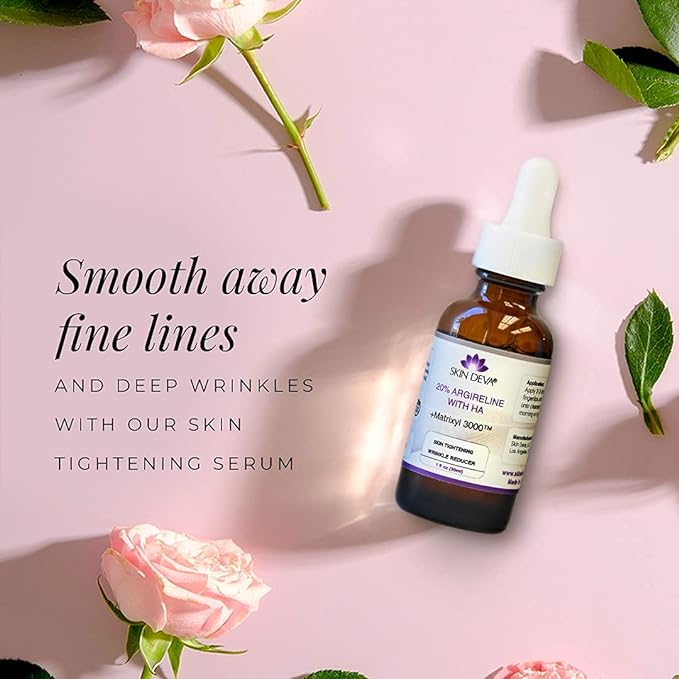 SKIN DEVA 20% Argireline Serum with Matrixyl 3000 Pure Hyaluronic Acid Serum For Face Deep Wrinkle Reducer Anti Aging Tones Skin and Stimulates Collagen Peptides Serum For Face