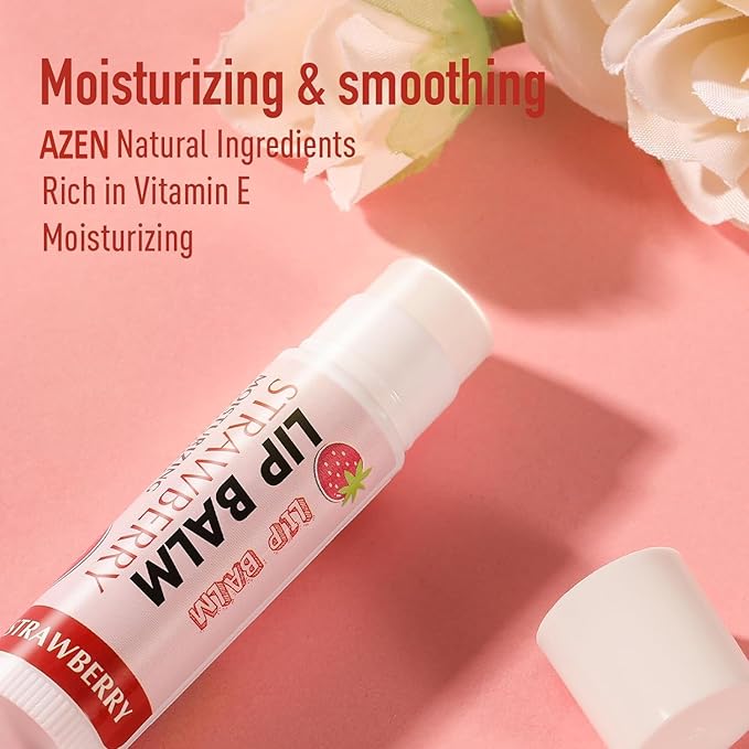 AZEN 50 Pack Lip Balm, Natural Lip Balm Bulk, Lip Care Product, Moisturizing Lip Balm for dry cracked lips