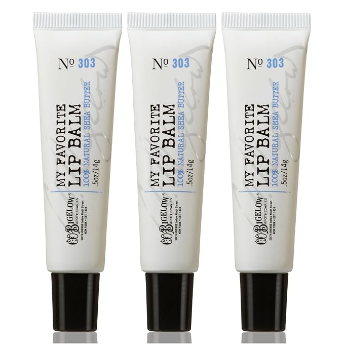 C.O. Bigelow My Favorite Lip Balm Trio, Lip Balm Tubes for Dry Lips, Moisturizing Lip Care with Shea Butter, Bulk Lip Balm 3 Pack, 0.5 oz Each