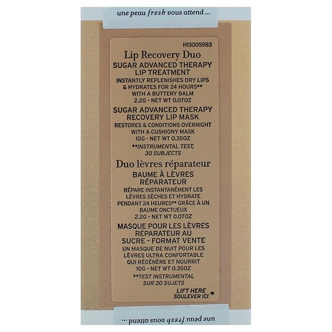 Lip Recovery Duo by Fresh for Women - 2 Pc 0.07oz Sugar Advanced Therapy Lip Treatment, 0.35oz Sugar Advanced Therapy Recovery Lip Mask