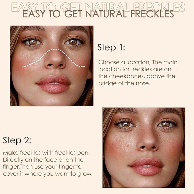 2 Pack Freckle Pen,Liquid Face Fake Freckles Pens to Create Natural Freckle Makeup and Freck beauty,Fake Freckles Waterproof for Lifelike Sunkissed Makeup,Mole Pen (01Light+04Espresso)