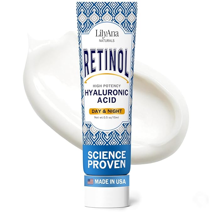 LilyAna Naturals Anti Aging Retinol Face Cream for Women – Wrinkle & Neck Cream for Firming, Retinol Moisturizer for Face with Hyaluronic Acid, Hydrating Night Cream for Fine Lines, Collagen Boost