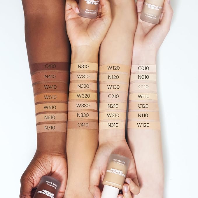 THE FACE SHOP Ink Lasting Liquid Foundation, Full Coverage, 72‑Hour Wear Semi‑Matte Finish, Makeup with Bakuchiol, N330 Cinnamon, 0.84 Fl. Oz.