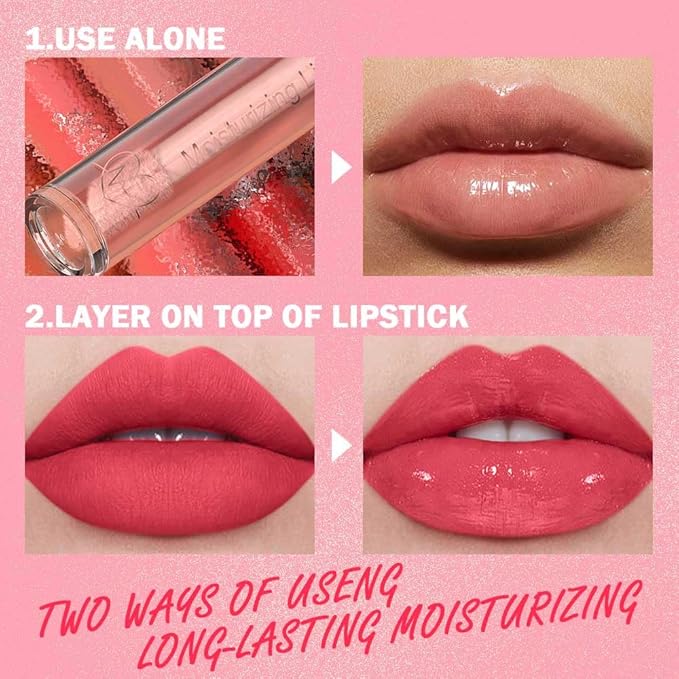 Hydrating Lip Gloss Oil - Nourishing Tinted Lip Oil for High-Shine Finish, Long-Lasting, Non-Sticky, Cruelty-Free Lip Plumper, Perfect with Lipstick & Peel-Off Lip Stain X-00#