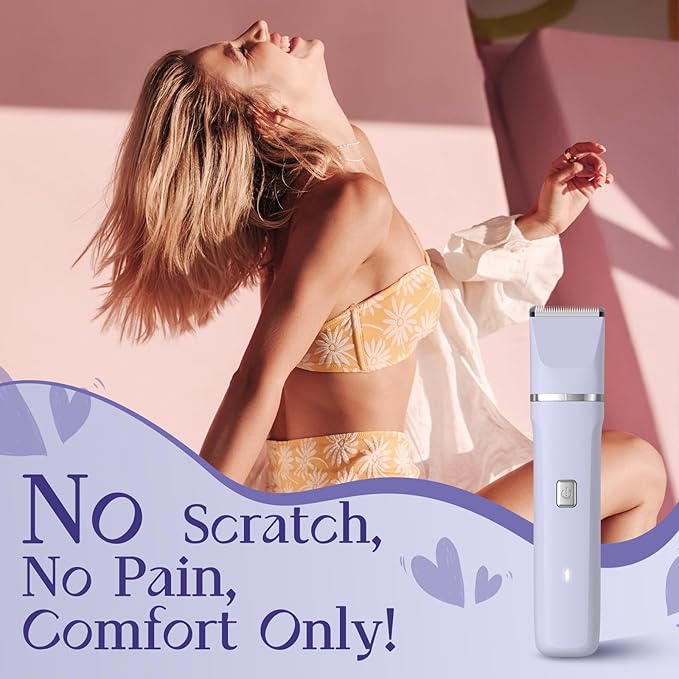 Electric Razors for Women - Wet/Dry Womens Electric Shaver for Legs, Replaceable Body Hair Blade Heads&Hair Remover for Face Head, No Nick, No Cut, No Razor Burn, Purple