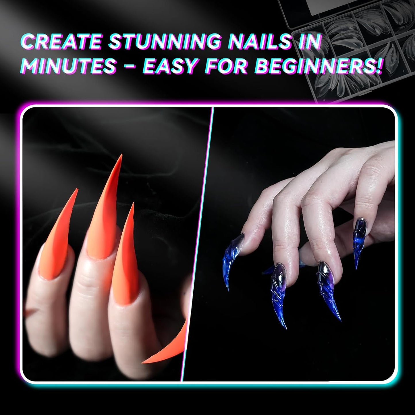 Gelike EC Cat Dual Forms for Extension: 120 Pcs Color Nail Form, 12 Size Nail Forms For Builder, Half Matte Gel Forms For Manicure Art Design Salon Diy