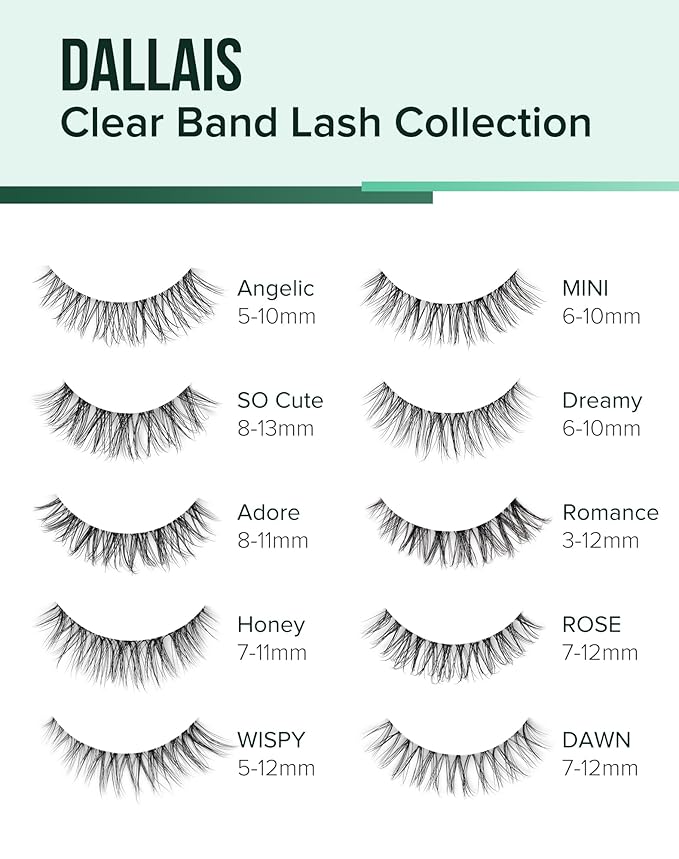 Wispy Cat Eye Lashes Demi Wispies Eyelashes C Curl False Lashes Clear Band Lashes Short False Eyelashes Natural Mink Lashes 7 Pairs