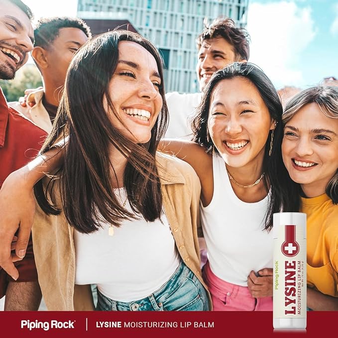 Piping Rock Lysine Lip Balm | 0.15 oz | Moisturizing and Soothing | Non GMO, Gluten Free