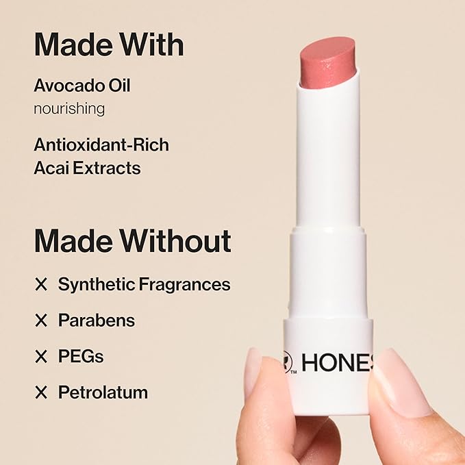 Honest Beauty Tinted Lip Balm | Antioxidant-rich Acai Extracts + Avocado Oil | EWG Certified, Vegan, Cruelty Free | Dragon Fruit