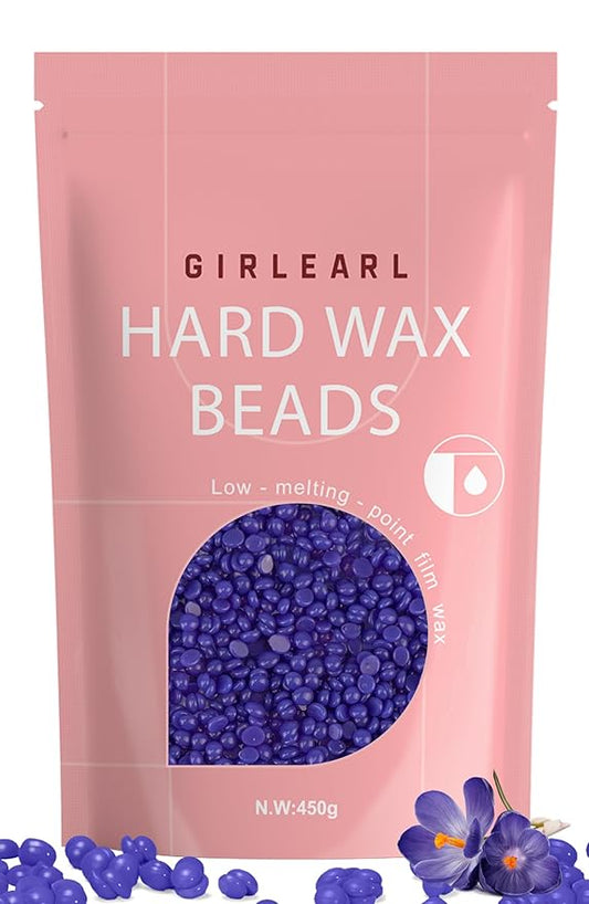 Hard Wax Beads, Wax for Women Sensitive Skin, 1lb, Lavender Formula, Hair Removal for Legs, Brazilian Bikini, Eyebrow, Facial and Full Body