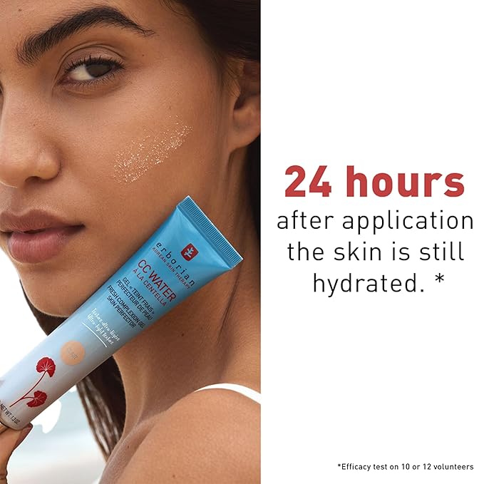 Erborian CC Water with Hyaluronic Acid, Chocolate - Ultra-Light Aqua Gel Color Corrector with Centella Asiatica & Hyaluronic Acid - Plump, Softer & Hydrated Skin - Korean Skincare Perfector - 0.5 Oz