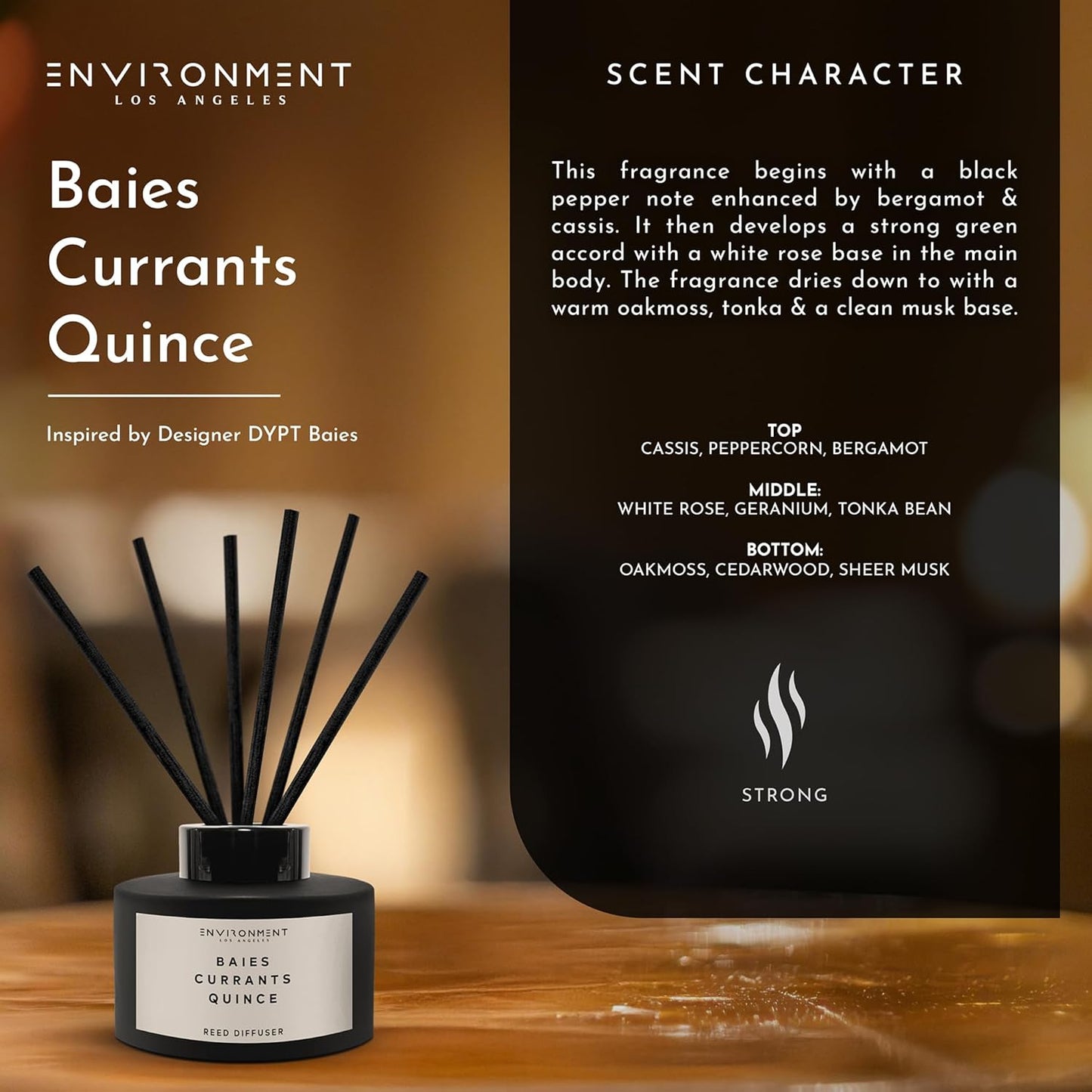 Environment Inspired by Designer Perfume DYPT Reed Diffuser, 200ml Luxury Scented Aromatherapy (Baies | Currants | Quince) Reed Diffusers for Home, Diffusing Oil Fragrance, Home Fragrance Products