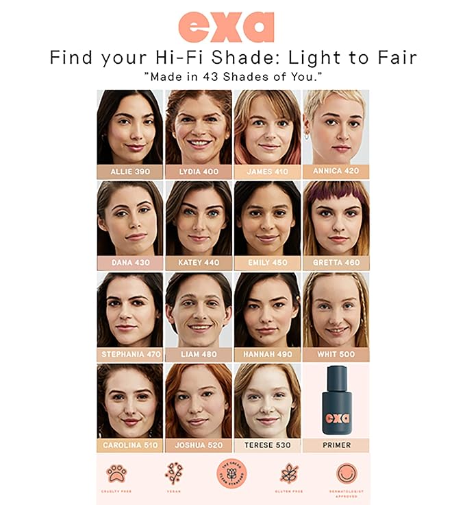 Exa Beauty - Natural High Fidelity Foundation | Clean, Vegan, Cruelty-Free Makeup (Allie 390)