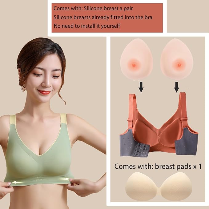 2 In 1 Silicone Breast Forms Pocket Bra Fake Boobs Fake breasts Silicone Breastplate