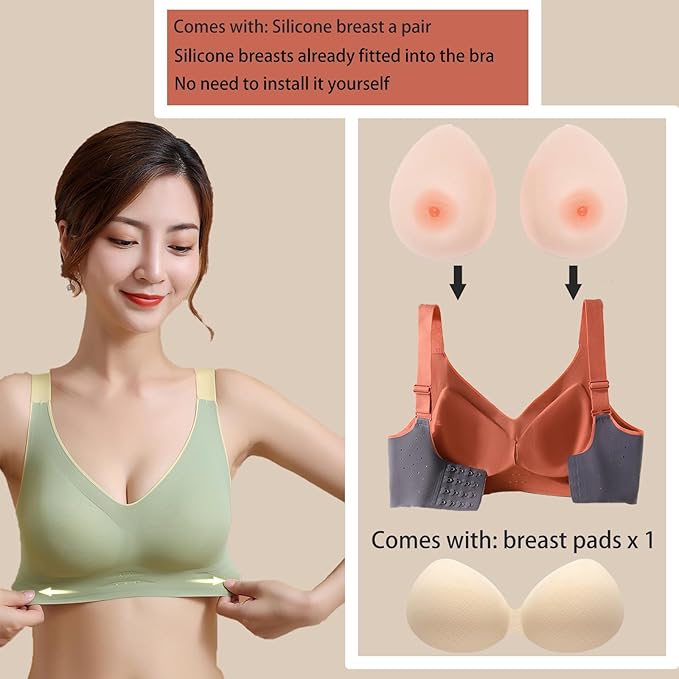 2 In 1 Silicone Breast Forms Pocket Bra Fake Boobs Fake breasts Silicone Breastplate