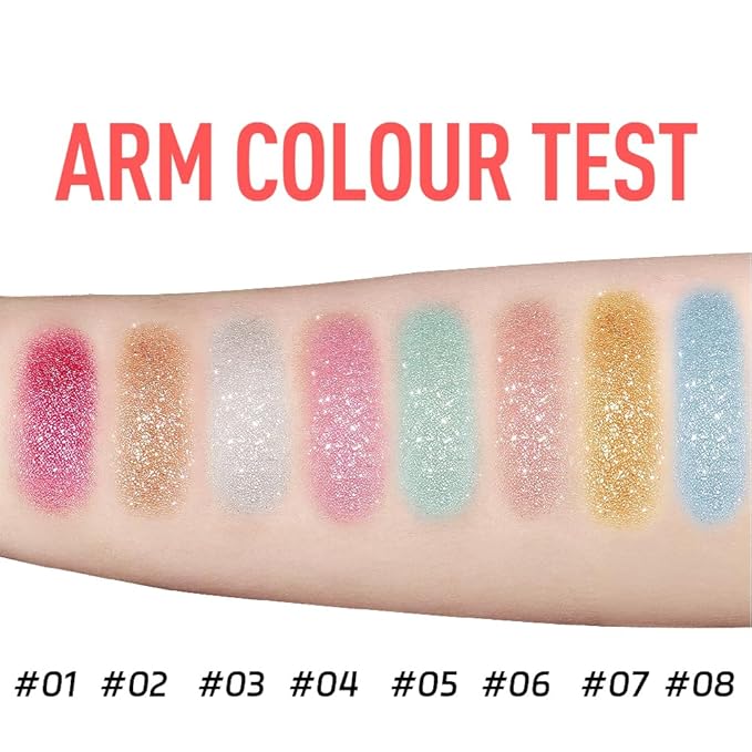 Glitter Body Highlighter Powder Body Shimmer Sparkle Face Brightening Highlighter Powder for Face Eyes Body Glow Makeup With sponge head（06#）