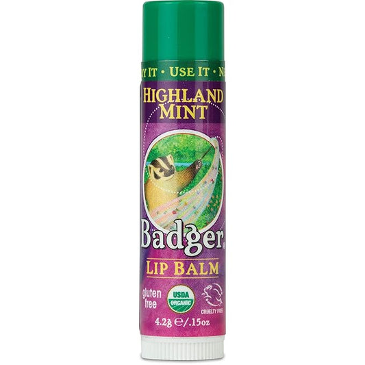 Badger Highland Mint Classic Lip Balm - 0.15oz Stick