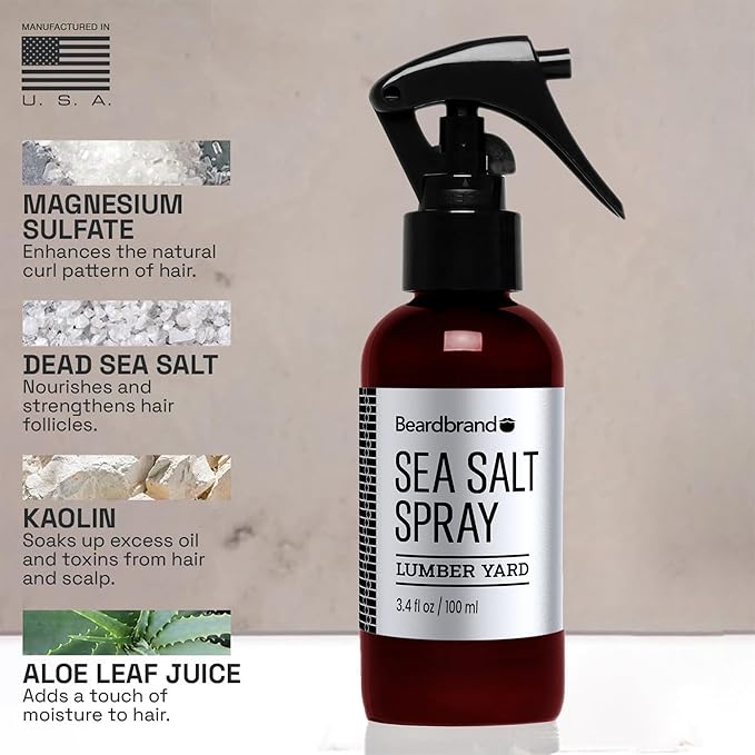 Sea Salt Spray for Men – Hair Texture Spray Adds Instant Volume, For Lightweight Natural Textured Look, Lumber Yard Scent, Achieve Effortless Style & All-Day Hold