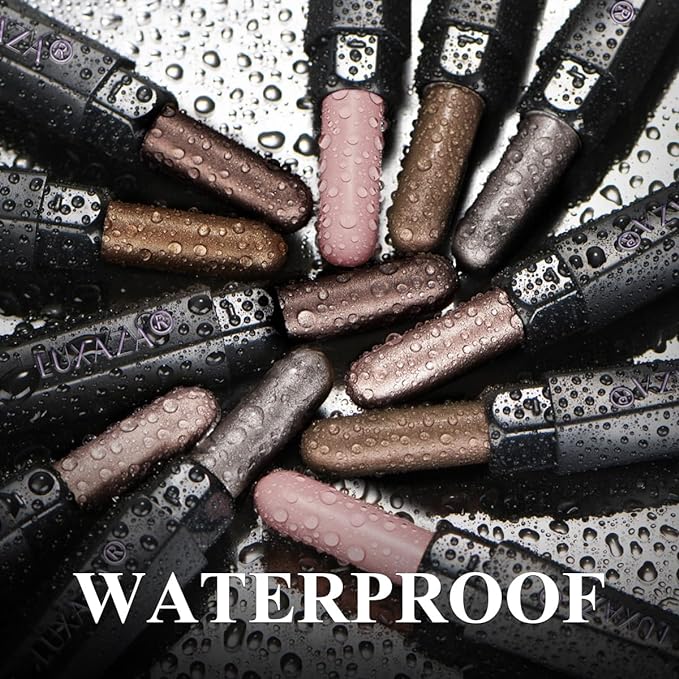 Neutral Eyeshadow Stick Makeup 6PCS Set, Brown Nude Metallic Shimmer Matte Cream Eye Shadow Palette Eyeliner Brightener Pencil Crayon - BROWN CANYON