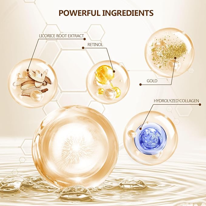 60 Pcs 24K Gold Under Eye Patches, 30 Pairs Undereye Mask for Dark Circles Puffy Eyes Treatment, Collagen Gel Pads Hydrating for Puffiness Wrinkle Eye Bags, Women Men Beauty Skin Care Products