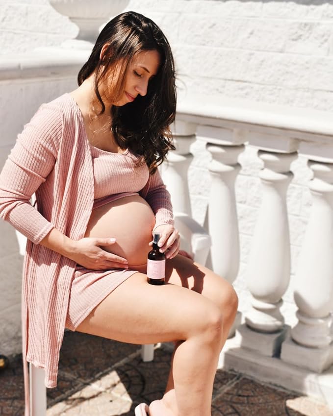 Organic Belly Oil for Pregnancy Stretch Mark Prevention and Treatment Award Winning Anti Stretch Mark Tummy Oil For Pregnancy and Postpartum - Hydrating Bump Serum