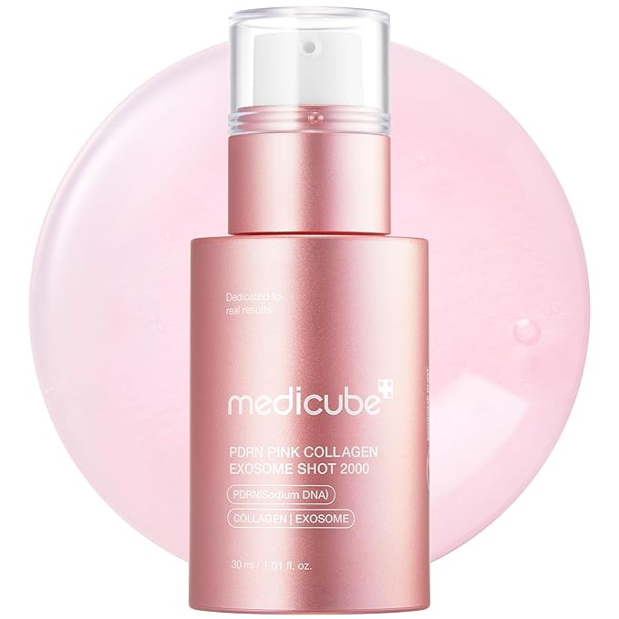 medicube PDRN Pink Collagen Exosome Shot Serum 2,000 PPM | Liquid Skin Booster | Exosome, Salmon DNA PDRN, Spicules | Uneven Skin Tone, Pore Care, Skin Texture | Korean Skin Care 1.01 fl.oz