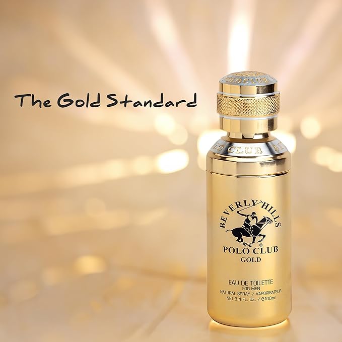 Beverly Hills Polo Club Cologne for Men Bonus Pack Designer Eau De Toilettes 3.4oz + 0.5oz 2 count (Gold)