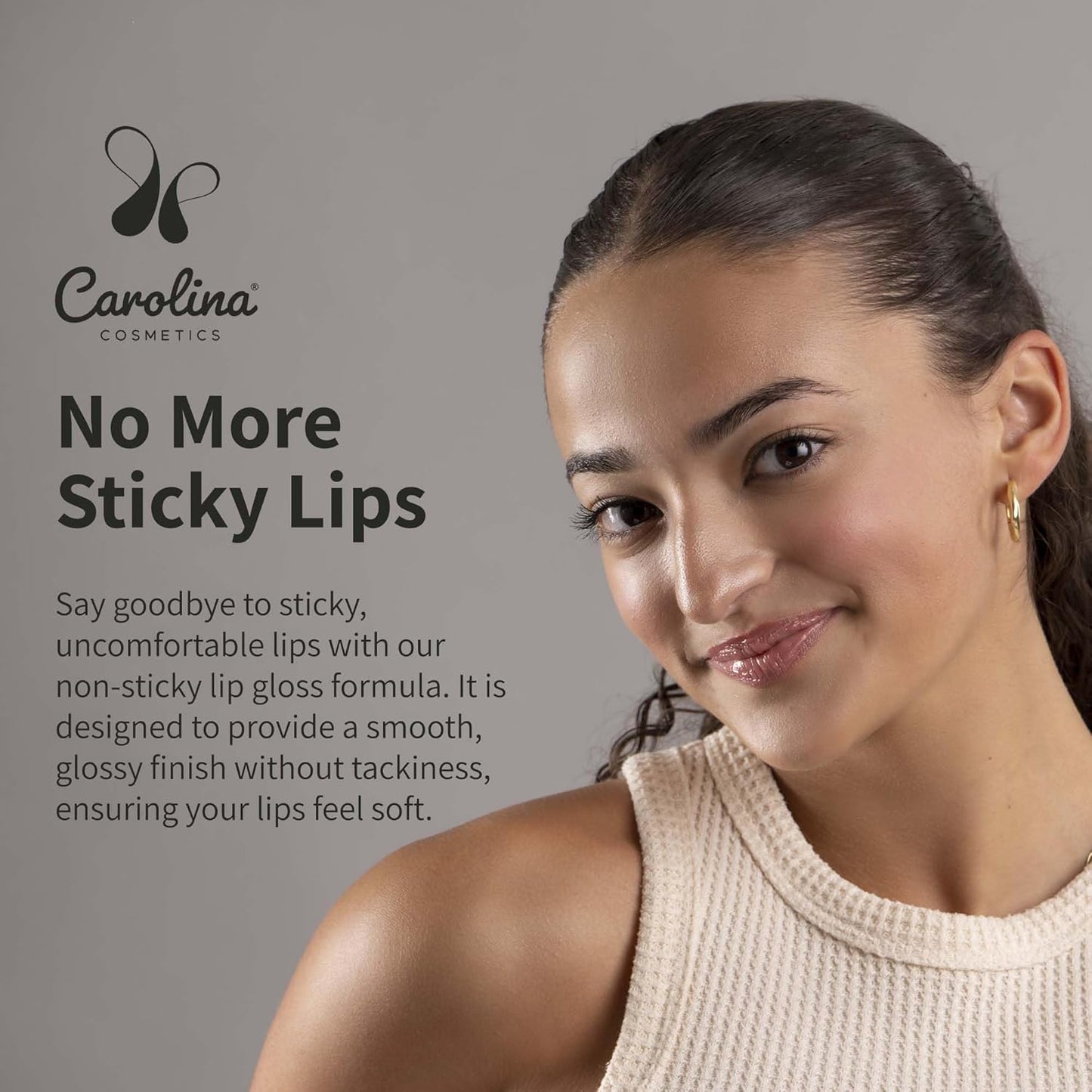 Plant-Based Non-Sticky Lip Gloss (What A Babe) - Hydrating & Nourishing with Sunflower Seed Oil, Cacao & Grape Seed Oil - Gluten-Free, Vegan, Non-GMO, Paraben-Free - 5g/0.18oz