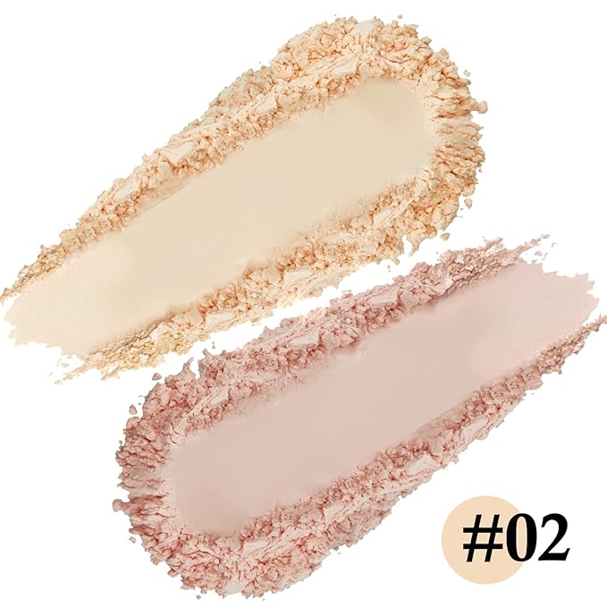 Boobeen Pressed Powder, Light Shade, Long-Lasting Matte Finish, Flawless Lightweight Makeup, 2 Layers Setting Powder Foundation, Compact with Mirror and Puff