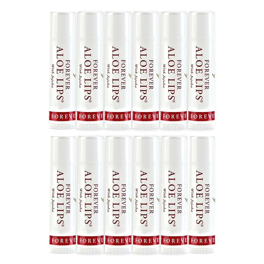 Forever Living - Forever Aloe Lips - Ultimate Lip Care for Any Weather - Moisturizing Lip Balm with Aloe, Jojoba & Beeswax - Vegan - Pack of 12