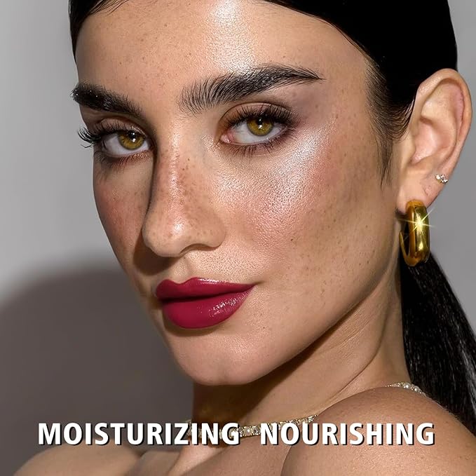 MAKI YIKA Moisture Dark Berry Lipstick for Women Hydrate Lip Gloss for Dry Cracked Lips Weightless Glossy Lip Color Juicy Finish,M039 Blush Berry