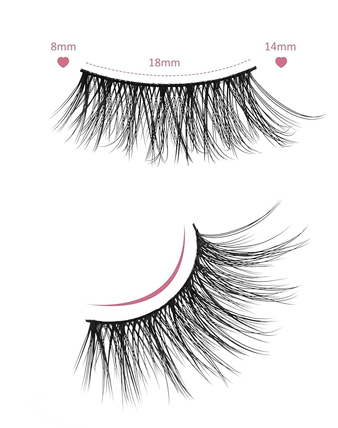 Onlyall Half Eyelashes Corner Lashes Natural Lashes Half Lashes Wispy End Lashes Corner Eyelashes 3/4 Lashes 7 Pairs C19