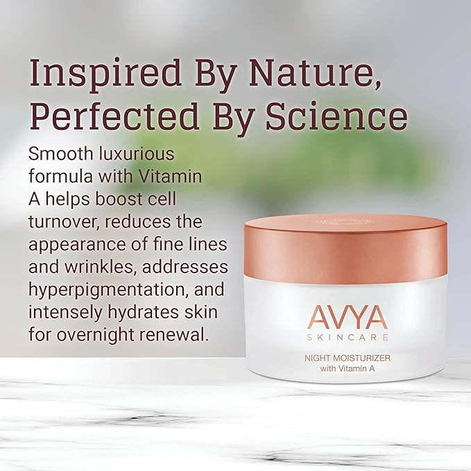 AVYA Night Moisturizer (0.34oz) - Advanced Ayurvedic Skincare/Retinol Cream with Antioxidants/Reduces Fine Lines and Wrinkles