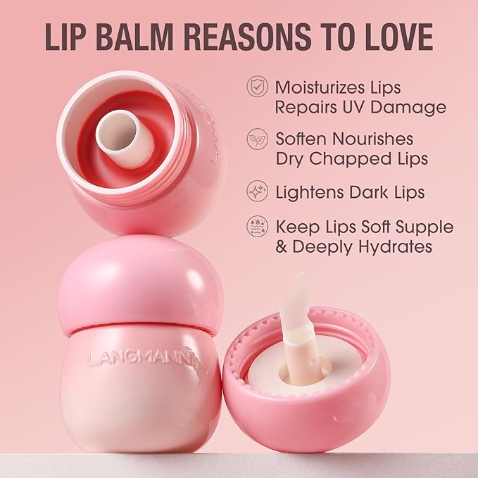Glow Lip Balm,Moisturizing Lip Balm For Dry,Chapped Lips, Hydrating Lip Balm Repair Lip Sleeping Mask,Nourish & Hydrate Shine Glossy Lip Gloss,Not Sticky Tinted Lip Balm Lip Care (5# Wine Red)