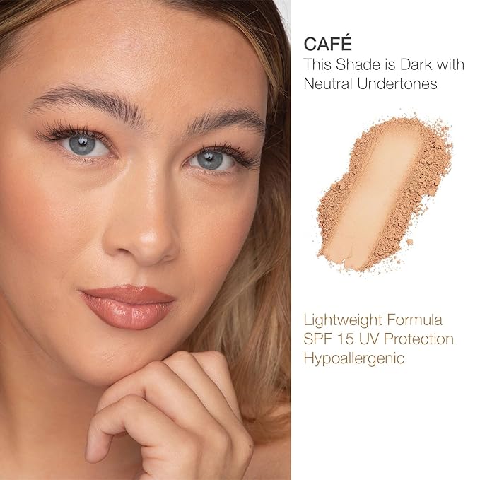 bellapierre Compact Mineral Foundation SPF 15 | Vegan & Cruelty Free Natural Makeup | Full Coverage Matte Foundation | Hypoallergenic | Oil & Talc Free - 0.35 Oz - Café