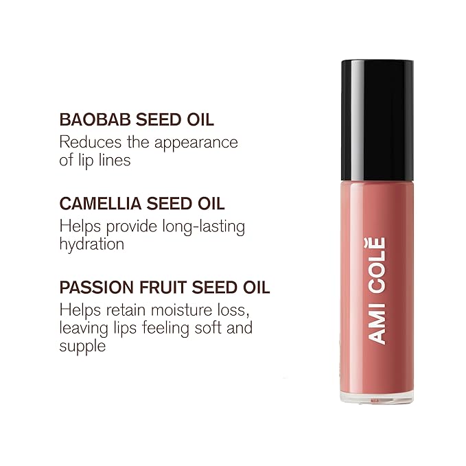 AMI COLÉ Hydrating Lip Treatment Oil 3in1 multitasker for your lips (Bliss), tinted lip gloss, hydrating lip gloss, moisturizing, natural