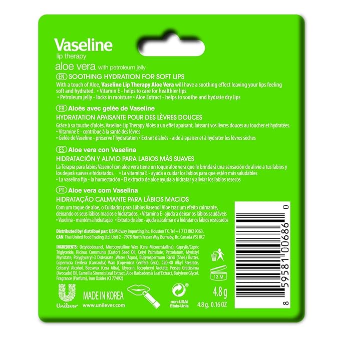 Vaseline Aloe Fresh Lip Therapy Stick- .16 oz