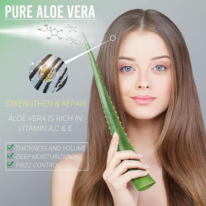 Amazing Aloe Vera Gel - Freshly Cut, 100% Pure Aloe, Premium Quality, Vegan, Unscented - Natural Sunburn Relief, After Shave, Skin, Face & Hair Care 8oz