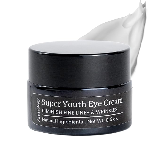 ANTHOLOGY Super Youth Eye Cream for Wrinkles & Dark Circles | Anti-aging Under Eye Cream with Peptides, Organic Aloe Vera & Vitamin C | Daily Use Intense Hydration | 0.5 fl oz 15 ml
