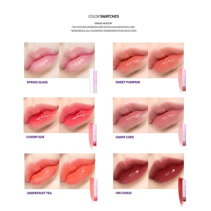 keybo Lip Plumper Dotom Lip Plus 16 Colors, 3 Steps Extreme Plumping Clear Lip Gloss by Essence Lip Care Oil & 16 Color Tints from Korean Makeup (08. Winter of me)