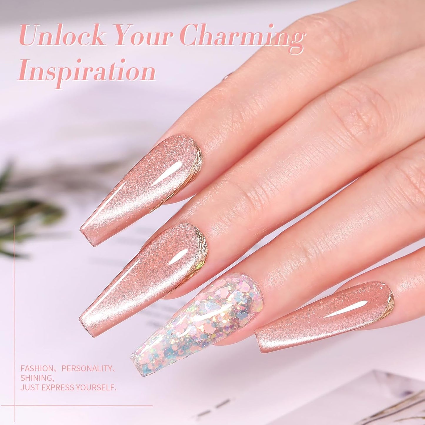 Born Pretty Magnetic Gel Nail Polish Jelly Cat Magnetic Eye Gel Polish Crystal Transparent Auroras Nail Gel for Salon Home DIY Manicure Use