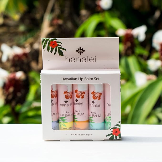 Hanalei Lip Balm and Moisturizer - Natural Kukui Oil and Beeswax Lip Moisturizer to Hydrate and Replenish Dry, Chapped Lips - Made in USA - Coconut Pear