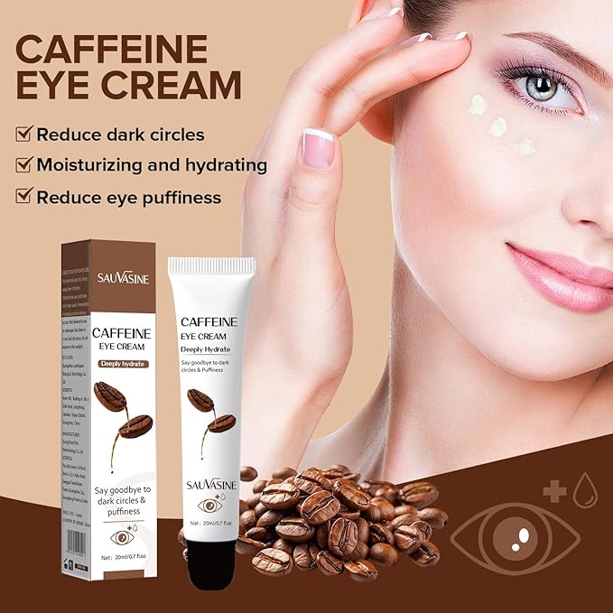 Caffeine Eye Cream for Dark Circles, Under Eye Treatment Eye Cream with Caffeine Anti Aging Wrinkles Lifting Firming Moisturizer Tightening Eye Cream 20ML