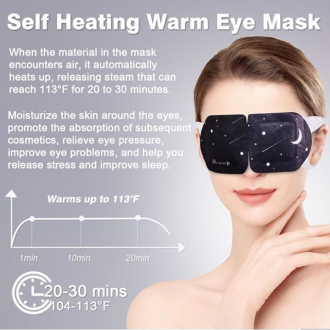 15PCS Steam Eye Mask, No Scent, Self-Heating Eye Mask, Eye SPA Mask, Relieve Eye Strain Fatique, Dark Circles, Puffiness(15pcs)