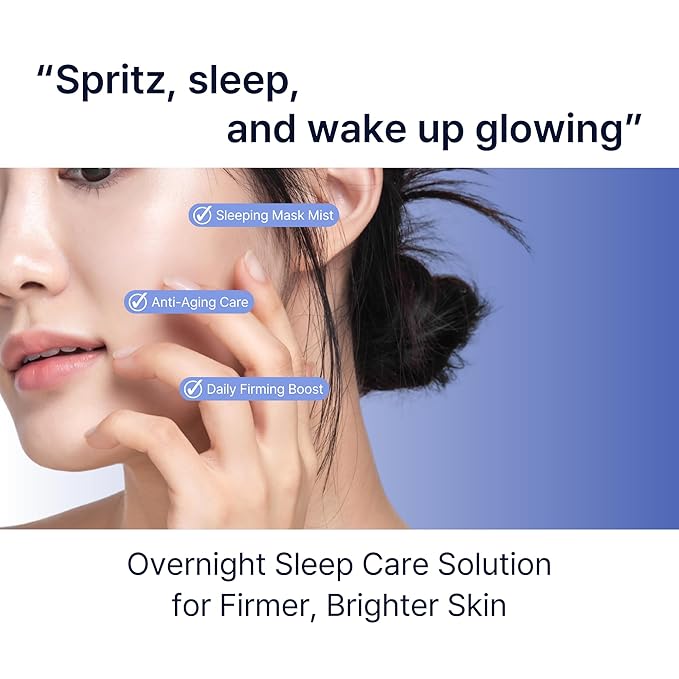 Perfect Sleep Repair Mask Mist 2.70fl.oz, Retinol-Infused Dual Layer Sleeping Serum-in-Mist for Overnight Skin Recovery, Lifting & Wrinkle Care, Deep Hydration & Radiance Boosting Korean Facial Spray